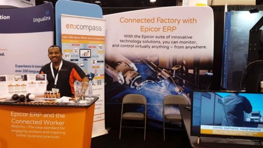 an image of the encompass solutions booth team at automate 2019