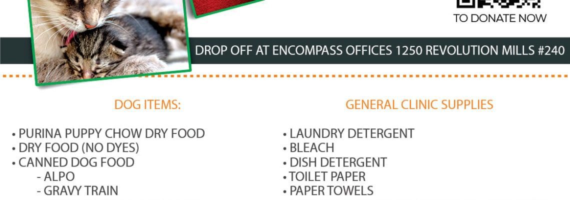 an image of the ENCOMPASS Q1 DONATION DRIVE SPCA FLYER